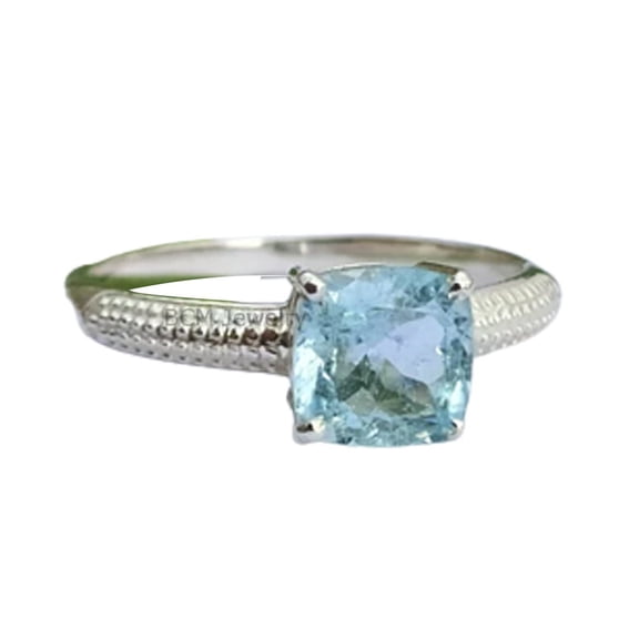 925 Sterling Silver Ring For Men & Women, Blue Topaz Ring Gemstone Unique Handcrafted Ring For Her Or Him