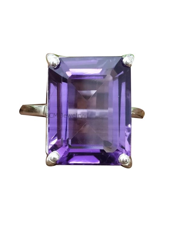 925 Sterling Silver Ring For Men & Women, Genuine Amethyst Ring Gemstone Unique Handcrafted Ring For Her Or Him
