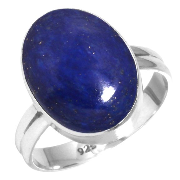 925 Sterling Silver Ring For Women Blue Genuine Lapis Lazuli Gemstone Silver Ring September Birthstone Costume Silver Ring Size 12 Engagement Gift For Girl Friend Gemstone 925 Silver Jewelry