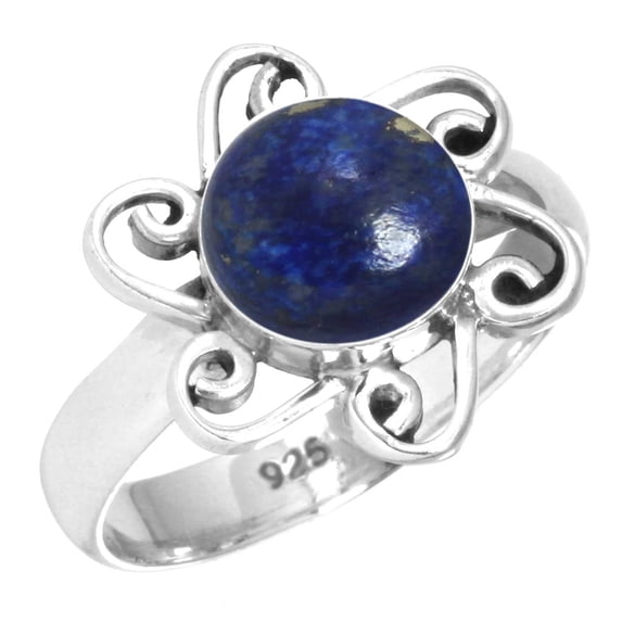 Natural Lapis Women Jewelry 925 Sterling Silver Ring