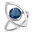 thumbnail image 1 of 925 Sterling Silver Women Jewelry Blue Sapphire Simulated Ring, 1 of 5