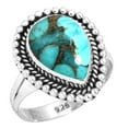 thumbnail image 1 of Copper Blue Turquoise 925 Sterling Silver Handmade Ring, 1 of 6