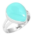 thumbnail image 1 of 925 Sterling Silver Women Jewelry Natural Aqua Chalcedony Ring, 1 of 5