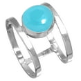 thumbnail image 1 of 925 Sterling Silver Ring For Women - Girls Blue Chalcedony Gemstone Silver Ring Size 5 Costume Silver Ring Size 5 Wedding Gift For Ladies Gemstone 925 Silver Jewelry, 1 of 5