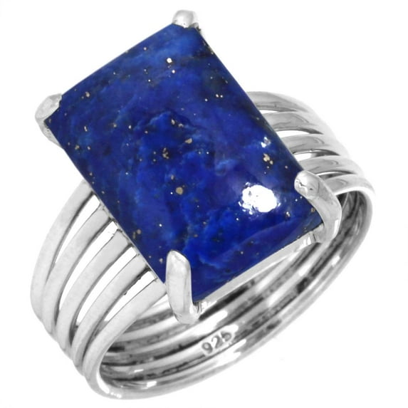 925 Sterling Silver Ring Natural Lapis Handmade Jewelry