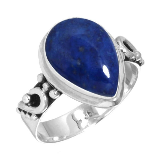 925 Sterling Silver Women Jewelry Natural Lapis Ring