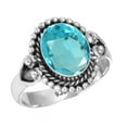 thumbnail image 1 of Blue Quartz Ring 925 Sterling Silver Handmade Jewelry, 1 of 5