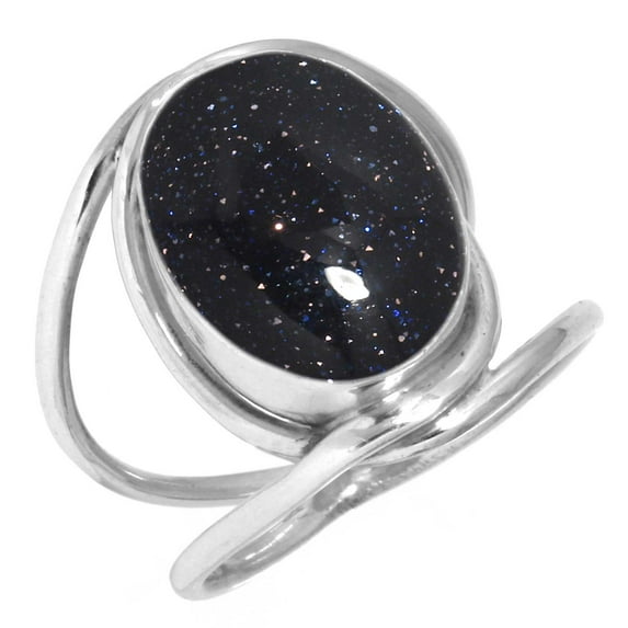 925 Sterling Silver Ring For Women - Girls Blue Sunstone Gemstone Silver Ring Size 5.5 Hand Made Silver Ring Size 5.5 Wedding Gift For Sister Gemstone 925 Silver Jewelry