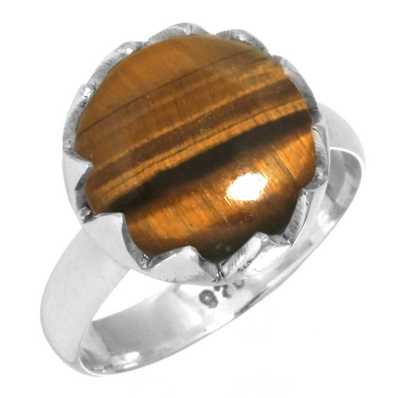 925 Sterling Silver Ring Natural Tiger Eye Handmade Jewelry