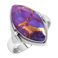 thumbnail image 1 of 925 Sterling Silver Women Jewelry Copper Purple Turquoise Ring, 1 of 10