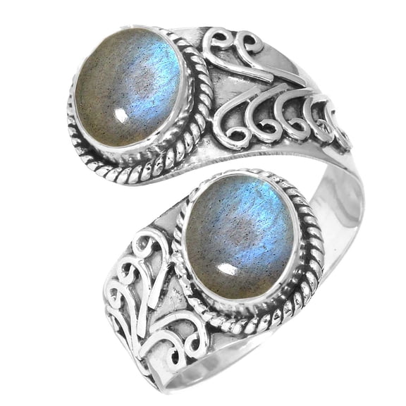 925 Sterling Silver Women Jewelry Natural Labradorite Ring