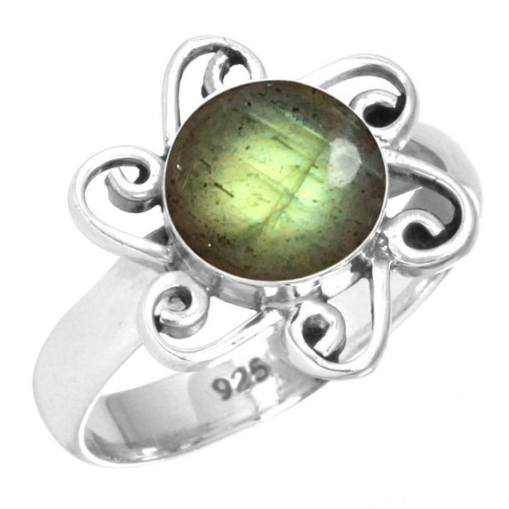 925 Sterling Silver Ring Natural Labradorite Handmade Jewelry