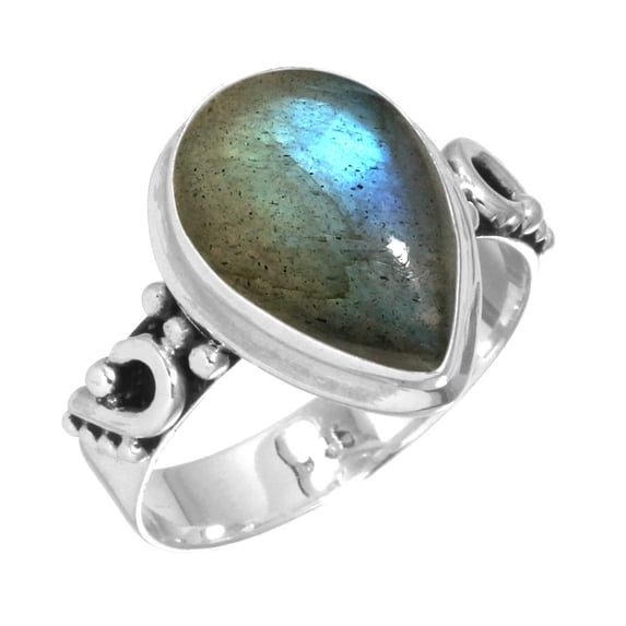 Natural Labradorite Women Jewelry 925 Sterling Silver Ring