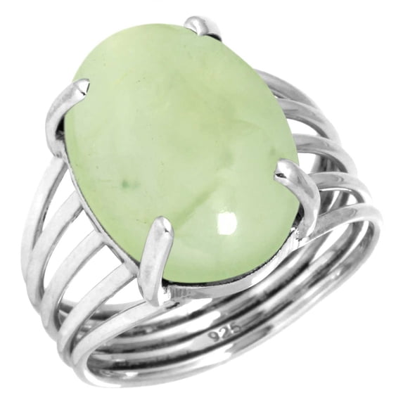Natural Prehnite Women Jewelry 925 Sterling Silver Ring