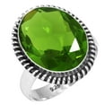 thumbnail image 1 of 925 Sterling Silver Ring For Women - Girls Green Peridot Quartz Gemstone Silver Ring Size 8.5 August Birthstone Fashion Silver Ring Size 8.5 Anniversary - Gift For Wife Gemstone 925 Silver Jewelry, 1 of 5