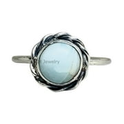 925 Sterling Silver Ring For Women & Girls, Natural Larimar Ring Gemstone Unique Handcrafted Ring For Her
