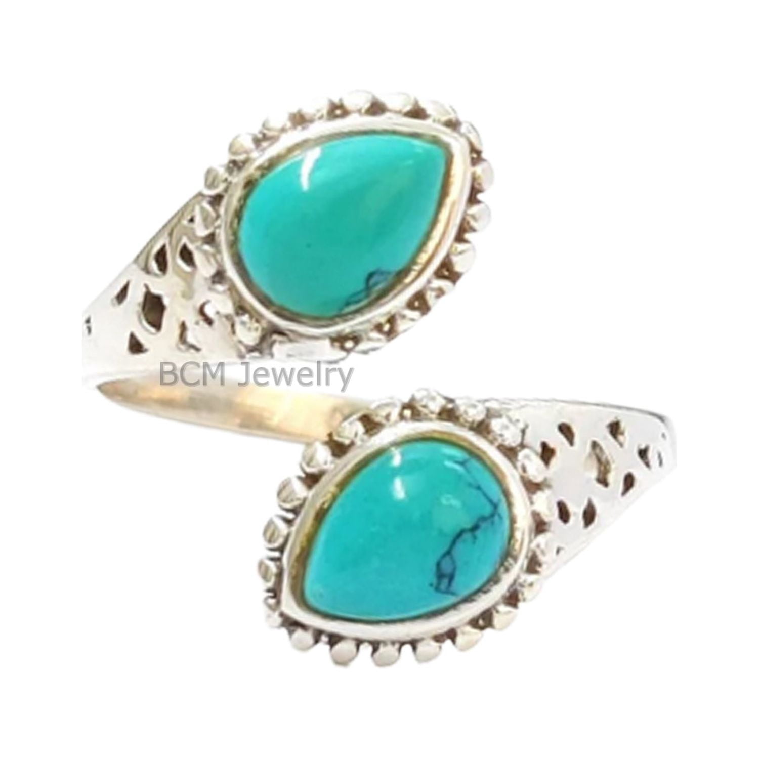 925 Sterling Silver Ring For Women & Girls, Natural Turquoise Ring ...