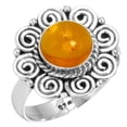 thumbnail image 1 of 925 Sterling Silver Ring Amber Handmade Jewelry, 1 of 5