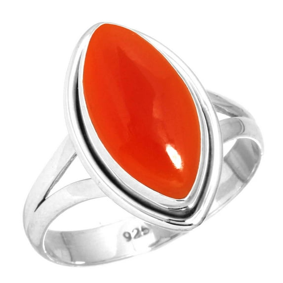 Natural Carnelian Women Jewelry 925 Sterling Silver Ring