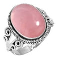 thumbnail image 1 of 925 Sterling Silver Ring For Women - Girls Pink Rose Quartz Gemstone Silver Ring Size 12.5 January Birthstone Hand Made Silver Ring Size 12.5 Wedding Gift For Ladies Gemstone 925 Silver Jewelry, 1 of 5