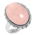 thumbnail image 1 of 925 Sterling Silver Ring For Women - Girls Pink Rose Quartz Gemstone Silver Ring Size 12.5 January Birthstone Hand Made Silver Ring Size 12.5 Wedding Gift For Sister Gemstone 925 Silver Jewelry, 1 of 5