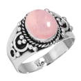 thumbnail image 1 of 925 Sterling Silver Ring Rose Quartz Handmade Jewelry, 1 of 5