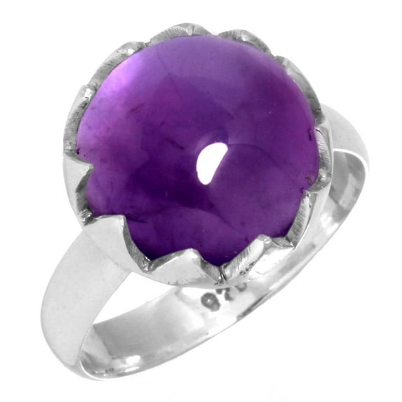 925 Sterling Silver Ring Natural Amethyst Handmade Jewelry