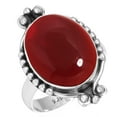 thumbnail image 1 of 925 Sterling Silver Ring For Women - Girls Red Garnet Quartz Gemstone Silver Ring Size 10.5 January Birthstone Simple Silver Ring Size 10.5 Wedding Gift For Women Gemstone 925 Silver Jewelry, 1 of 5