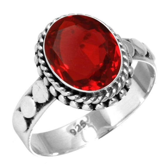 925 Sterling Silver Women Jewelry Ruby Simulated Ring