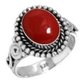 thumbnail image 1 of 925 Sterling Silver Women Jewelry Red Stone Ring, 1 of 5