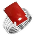 thumbnail image 1 of Red Stone Women Jewelry 925 Sterling Silver Ring, 1 of 5