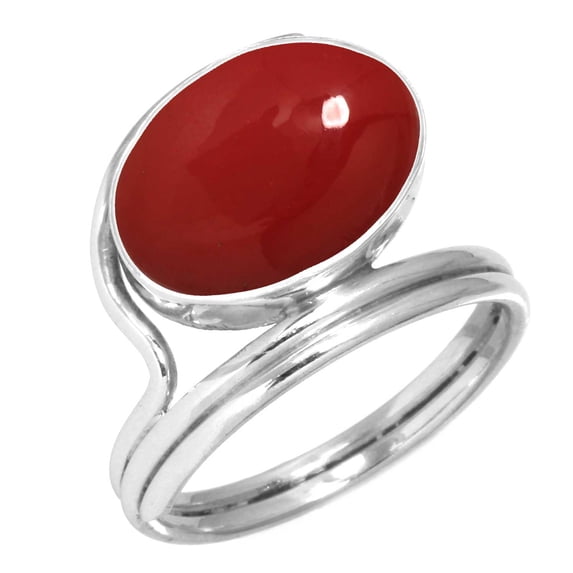 925 Sterling Silver Ring For Women - Girls Red Stone Gemstone Silver Ring Size 7.5 October Birthstone Handmade Silver Ring Size 7.5 Wedding Gift For Women 925 Silver Gemstone Jewelry