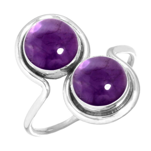 925 Sterling Silver Women Jewelry Natural Amethyst Ring