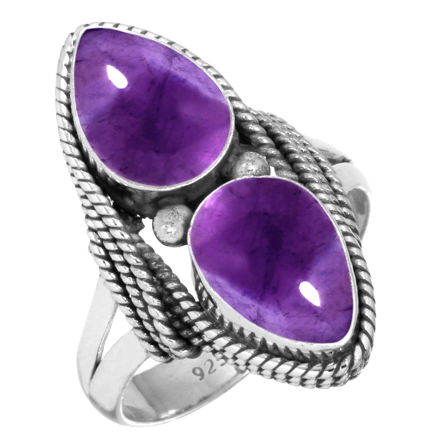 Amethyst February 925 Sterling Silver Free Ring Size  Adjusters, DA-00012