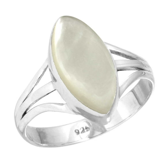 Natural Mother Of Pearl Ring 925 Sterling Silver Handmade Jewelry