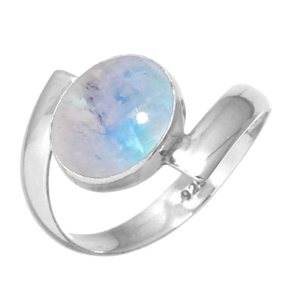 Rainbow Moonstone Ring 925 Sterling Silver Handmade Jewelry