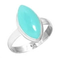 thumbnail image 1 of 925 Sterling Silver Ring Natural Aqua Chalcedony Handmade Jewelry, 1 of 5
