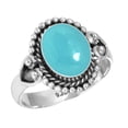 thumbnail image 1 of 925 Sterling Silver Women Jewelry Natural Blue Chalcedony Ring, 1 of 5