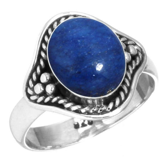 Natural Lapis Ring 925 Sterling Silver Handmade Jewelry