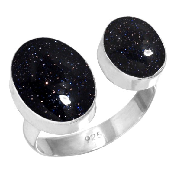 925 Sterling Silver Ring For Women - Men Blue Sunstone Gemstone Silver Ring Size 11.5 Fashion Silver Ring Size 11.5 Cocktail Party Gift For Wife 925 Silver Gemstone Jewelry