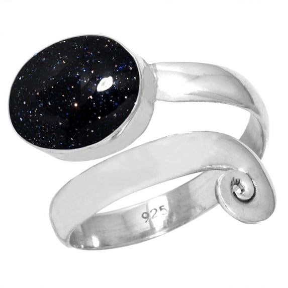 Blue Sunstone Ring 925 Sterling Silver Handmade Jewelry