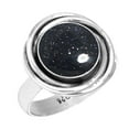 thumbnail image 1 of 925 Sterling Silver Ring For Women - Men Blue Sunstone Gemstone Silver Ring Size 9.5 Handmade Silver Ring Size 9.5 Wedding Gift For Wife 925 Silver Gemstone Jewelry, 1 of 5