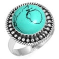 thumbnail image 1 of 925 Sterling Silver Ring For Women - Men Blue Turquoise Gemstone Silver Ring Size 11 December Birthstone Handmade Silver Ring Size 11 Wedding Gift For Wife 925 Silver Gemstone Jewelry, 1 of 6