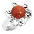 thumbnail image 1 of 925 Sterling Silver Ring Gold Stone Handmade Jewelry, 1 of 5