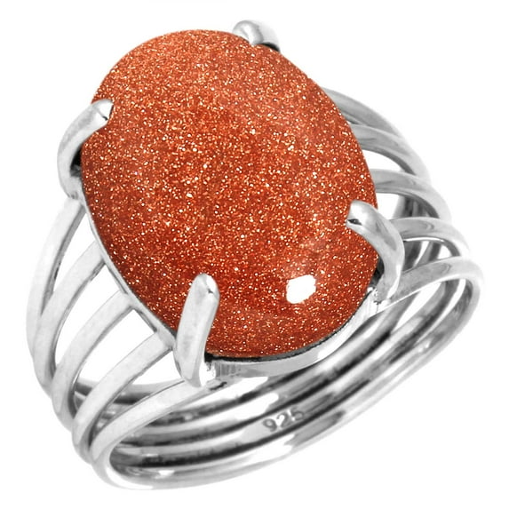 Gold Stone Women Jewelry 925 Sterling Silver Ring