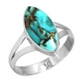 thumbnail image 1 of 925 Sterling Silver Copper Blue Turquoise Handmade Ring, 1 of 6