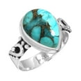 thumbnail image 1 of Copper Blue Turquoise 925 Sterling Silver Handmade Ring, 1 of 6