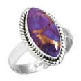thumbnail image 1 of 925 Sterling Silver Copper Purple Turquoise Handmade Ring, 1 of 6