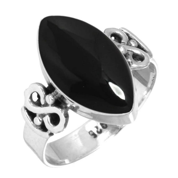 Natural Black Onyx Women Jewelry 925 Sterling Silver Ring
