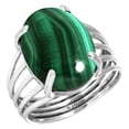 thumbnail image 1 of Natural Malachite Ring 925 Sterling Silver Handmade Jewelry, 1 of 6